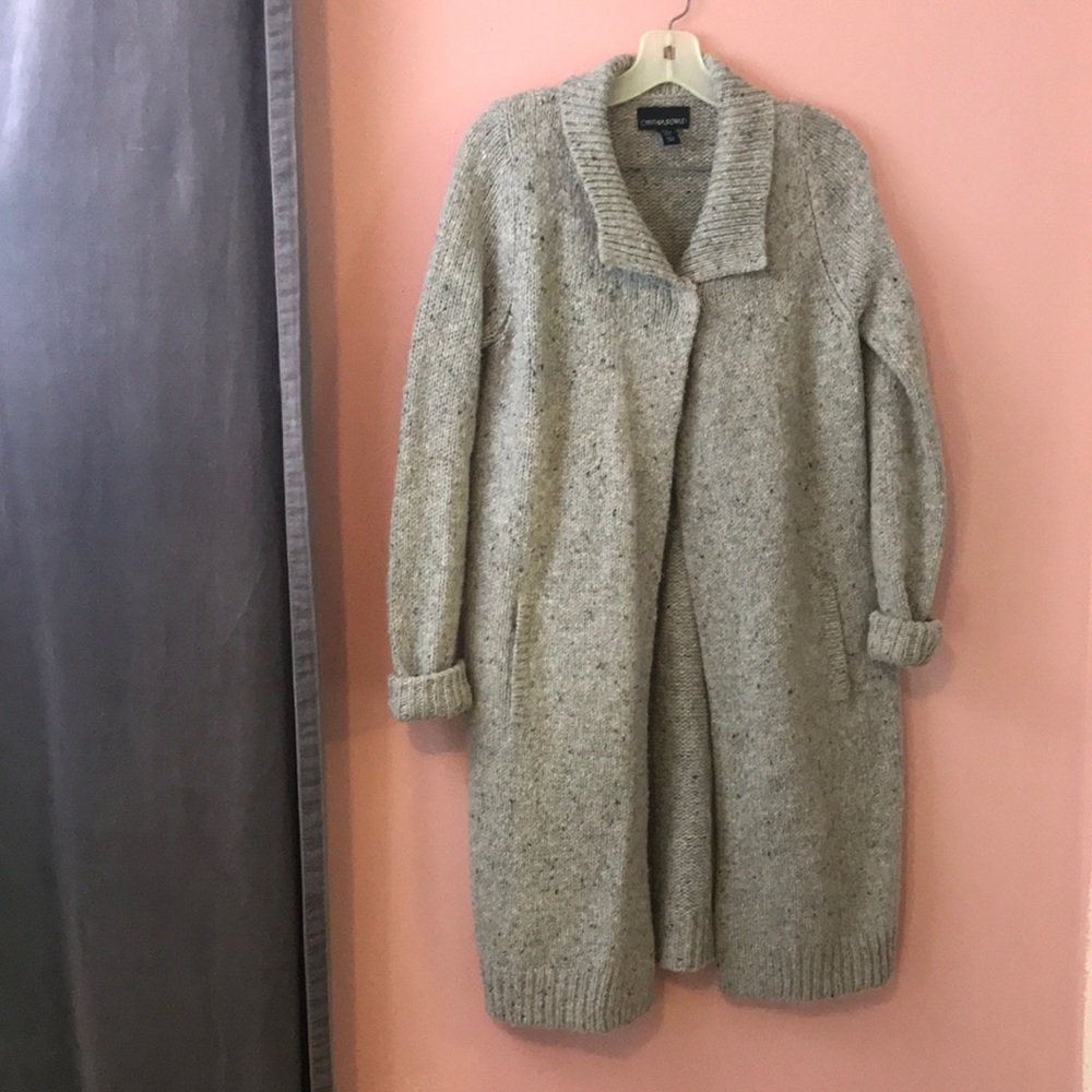 Long button up sweater